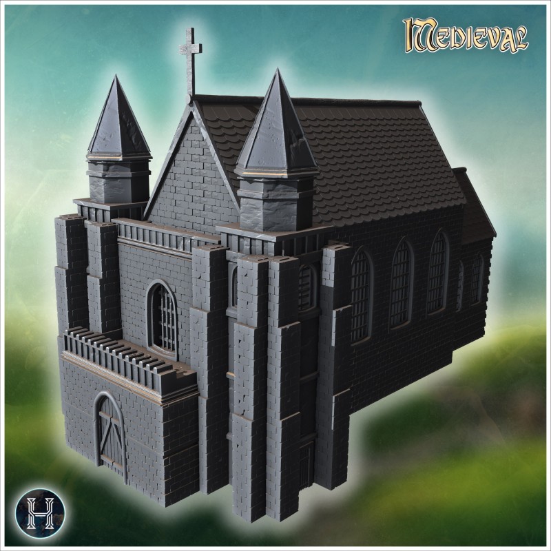 Église - Fichier STL 3D Médiéval (28mm (1:56)) | Hartolia Miniatures