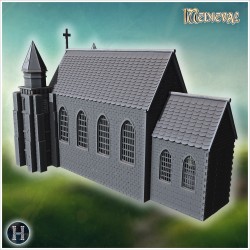 Église - Fichier STL 3D Médiéval (28mm (1:56)) | Hartolia Miniatures
