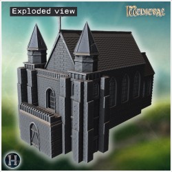 Église - Fichier STL 3D Médiéval (28mm (1:56)) | Hartolia Miniatures
