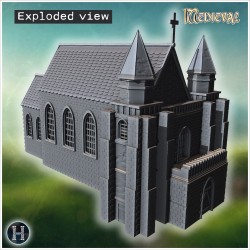 Église - Fichier STL 3D Médiéval (28mm (1:56)) | Hartolia Miniatures