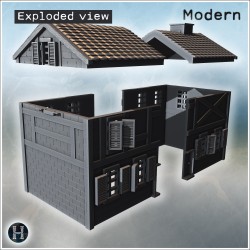House - 3D STL File Modern (28mm (1:56)) | Hartolia Miniatures
