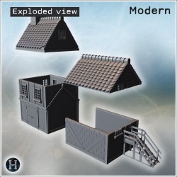 Maison - Fichier STL 3D Moderne (28mm (1:56)) | Hartolia Miniatures