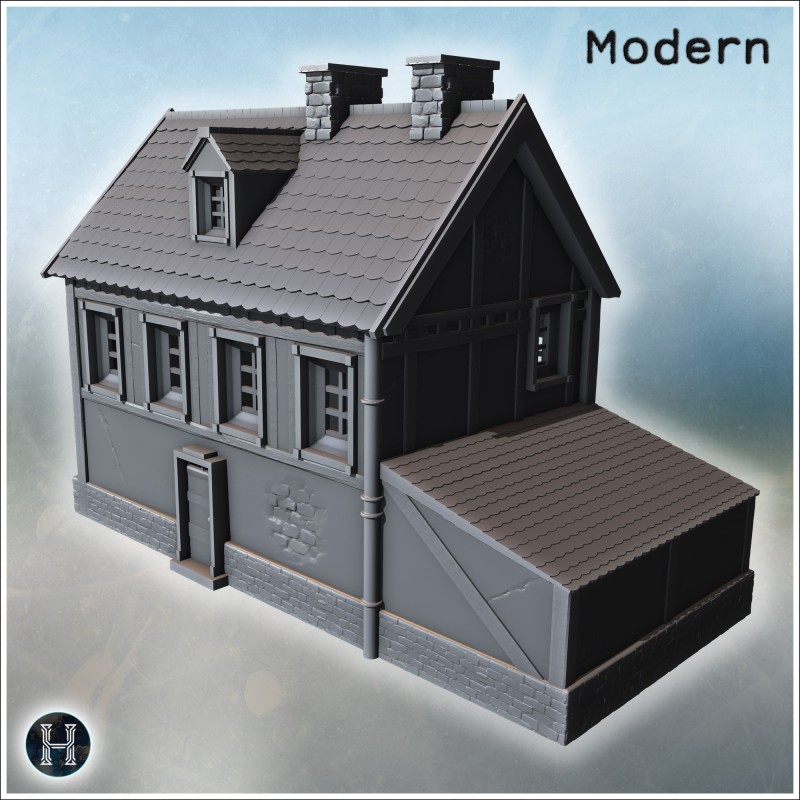 House - 3D STL File Modern (28mm (1:56)) | Hartolia Miniatures