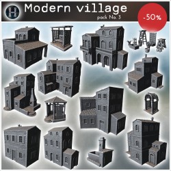 Pack de village moderne No. - Fichier STL 3D | Hartolia Miniatures