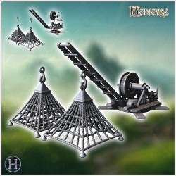 Wooden crane with two hanging... - 3D STL | Hartolia Miniatures