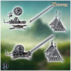 Wooden crane with two hanging... - 3D STL | Hartolia Miniatures