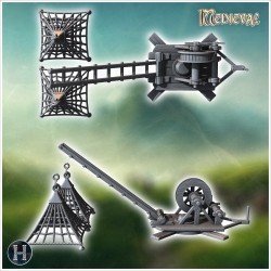Wooden crane with two hanging... - 3D STL | Hartolia Miniatures