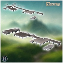 Large wooden dock with multiple... - 3D STL | Hartolia Miniatures