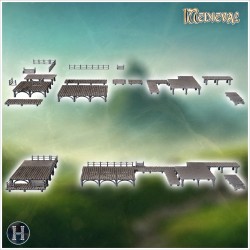 Large wooden dock with multiple... - 3D STL | Hartolia Miniatures