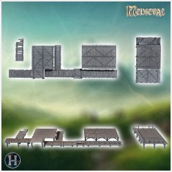 Large wooden dock with multiple... - 3D STL | Hartolia Miniatures