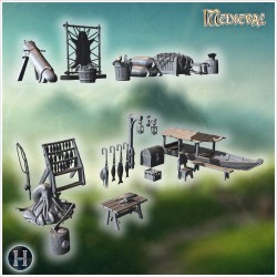 Collection of medieval items... - 3D STL | Hartolia Miniatures