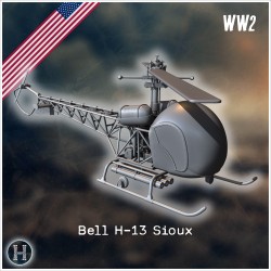 Hélicoptère léger monomoteur Bell H - STL 3D | Hartolia Miniatures