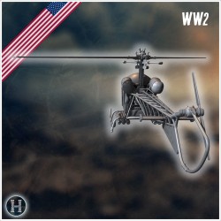 Hélicoptère léger monomoteur Bell H - STL 3D | Hartolia Miniatures