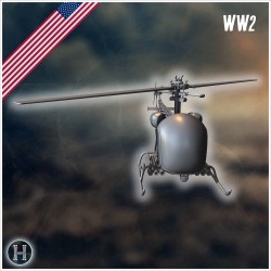 Hélicoptère léger monomoteur Bell H - STL 3D | Hartolia Miniatures