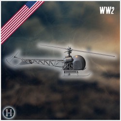 Hélicoptère léger monomoteur Bell H - STL 3D | Hartolia Miniatures