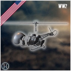 Hélicoptère léger monomoteur Bell H - STL 3D | Hartolia Miniatures