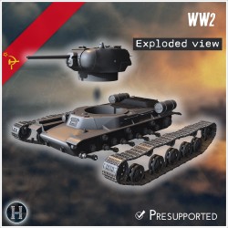 KV-13T 1942 char moyen prototype - STL 3D | Hartolia Miniatures