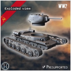 KV-13T 1942 char moyen prototype - STL 3D | Hartolia Miniatures