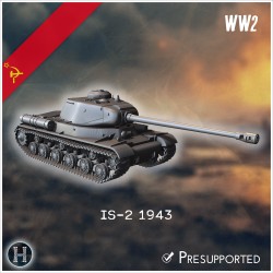 IS-2 1943 heavy tank - 3D STL WW2 (28mm (1:56)) | Hartolia Miniatures