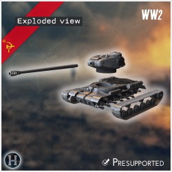 IS-2 1943 heavy tank - 3D STL WW2 (28mm (1:56)) | Hartolia Miniatures