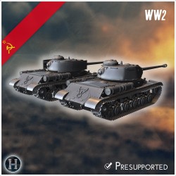 IS-2 1944 heavy tank - 3D STL WW2 (28mm (1:56)) | Hartolia Miniatures