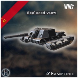 ISU-152 self-propelled gun - 3D STL File | Hartolia Miniatures