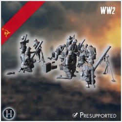 107mm M1938 Soviet heavy mortars... - 3D STL | Hartolia Miniatures