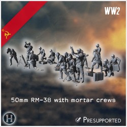 50mm RM-38 Soviet light mortars... - 3D STL | Hartolia Miniatures