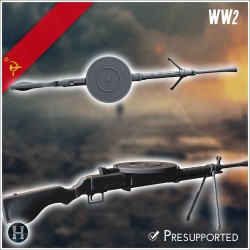 Degtyaryov DP-27 LMG light machine gun - 3D STL | Hartolia Miniatures