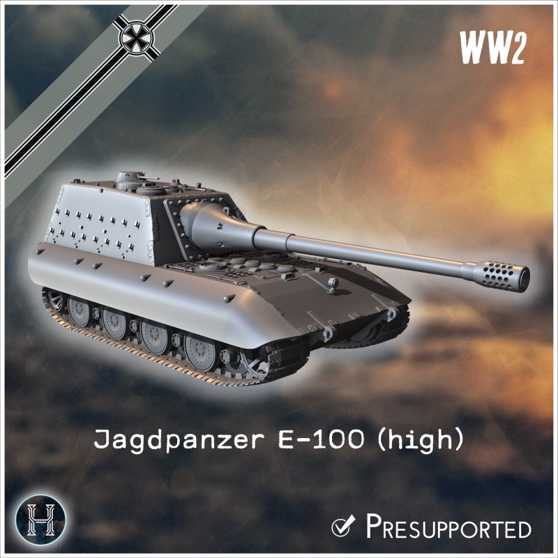 Jagdpanzer E-100 (with high... - 3D STL | Hartolia Miniatures