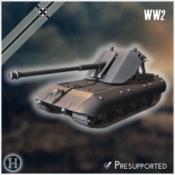 E-100 Waffenträger 88mm Pak 43... - STL 3D | Hartolia Miniatures