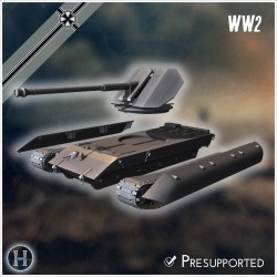 E-100 Waffenträger 88mm Pak 43... - STL 3D | Hartolia Miniatures