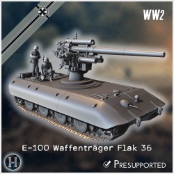 E-100 Waffenträger 88mm Flak 36... - STL 3D | Hartolia Miniatures