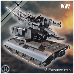 E-100 Waffenträger Flakzwilling 40... - STL 3D | Hartolia Miniatures