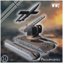 E-100 mit Raketenwerfer (V1 Rakete)... - STL 3D | Hartolia Miniatures