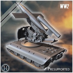 E-100 mit Raketenwerfer (V1 Rakete)... - STL 3D | Hartolia Miniatures