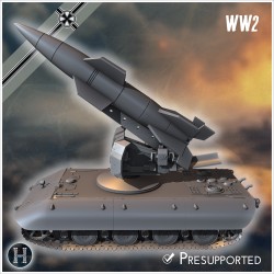 E-100 mit Raketenwerfer (V4 Rakete)... - STL 3D | Hartolia Miniatures