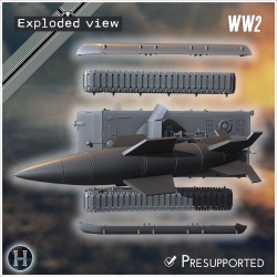 E-100 mit Raketenwerfer (V4 Rakete)... - STL 3D | Hartolia Miniatures