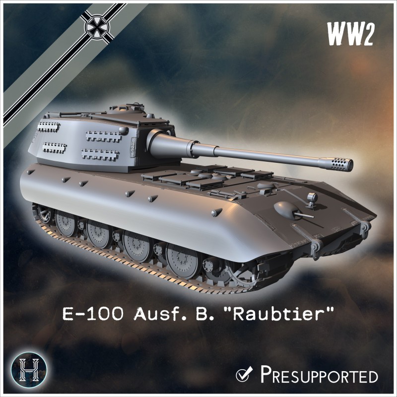 E-100 Ausf. B. "Raubtier" Entwicklung - STL 3D | Hartolia Miniatures