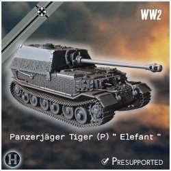 Chasseur de chars Tiger (P)... - STL 3D | Hartolia Miniatures