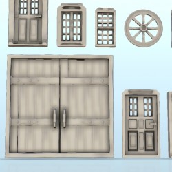 Wild West set of windows and doors