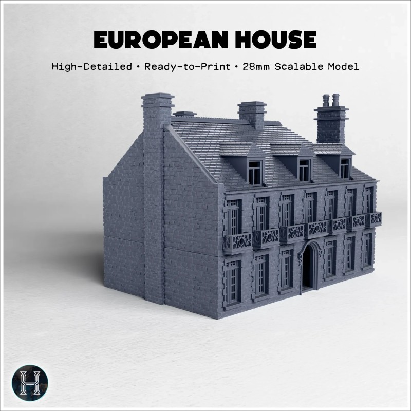 Bâtiment à deux étages avec des... - STL 3D | Hartolia Miniatures