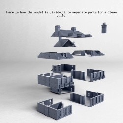 Bâtiment à deux étages avec des... - STL 3D | Hartolia Miniatures