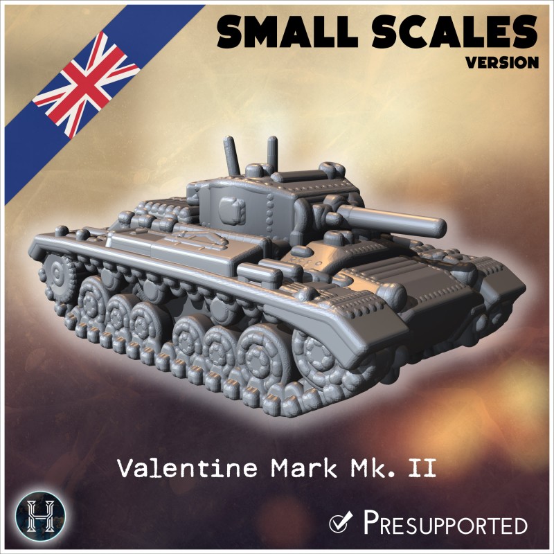 Valentine Mark Mk. II infantry tank... - 3D STL | Hartolia Miniatures