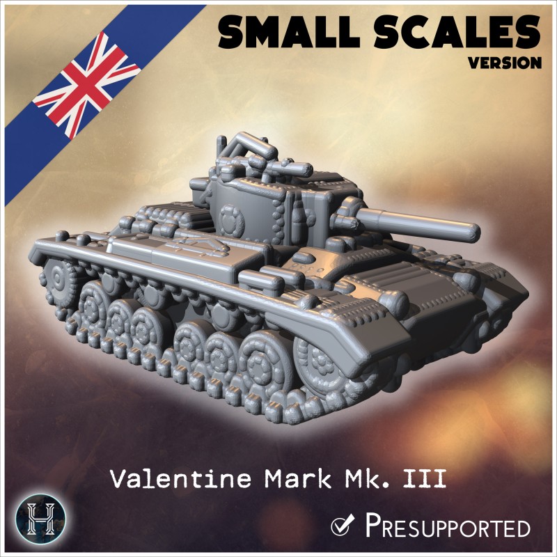Valentine Mk.  char d'infanterie... - STL 3D | Hartolia Miniatures