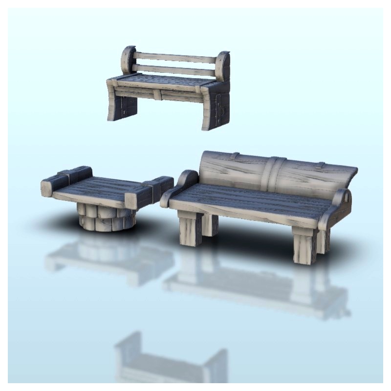 Set of benchs 3 |  | Hartolia miniatures