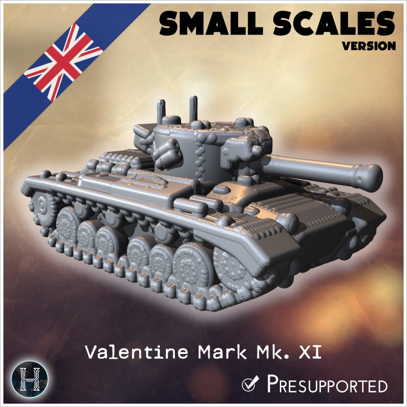 Valentine Mark Mk. XI infantry tank... - 3D STL | Hartolia Miniatures
