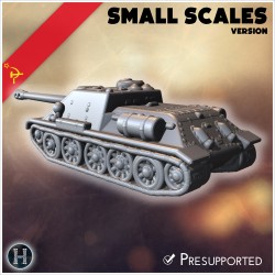 SU-122P assault gun (small scales... - 3D STL | Hartolia Miniatures