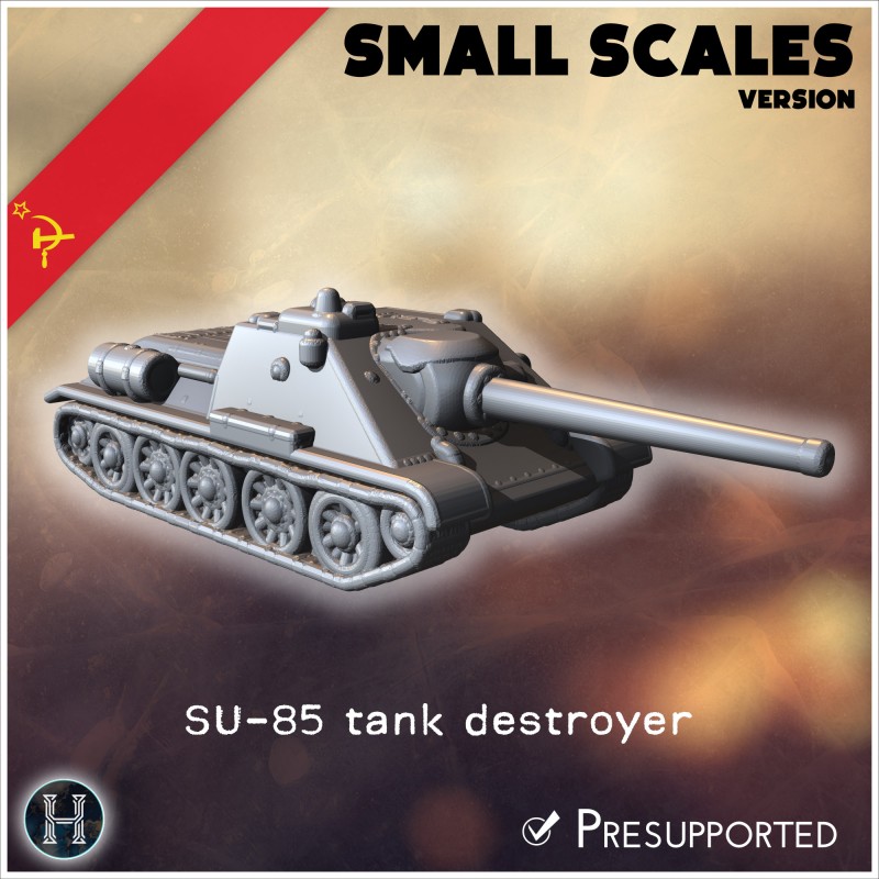 SU-85 (version pour petites échelles) - STL 3D | Hartolia Miniatures