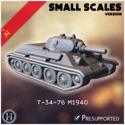 T-34-76 M1940 (small scales version) - 3D STL | Hartolia Miniatures